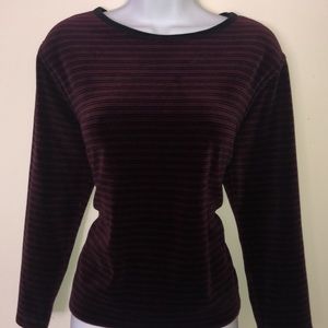 Striped velvet long sleeve